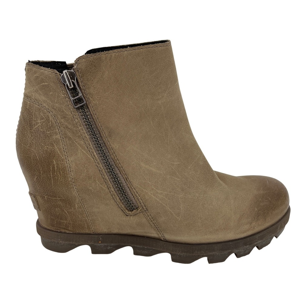 Sorel Arctic Wedge II Major Brown Leather Ankle Boots NL3365-240 Womens 8